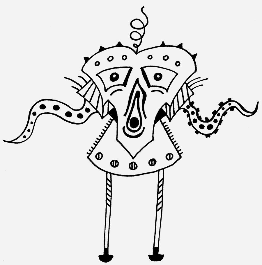 Fotzenkopf zeigt eine bizarre Illuwillu Figur zwischen Eleganz, Manipulation und sozialer Giftigkeit.