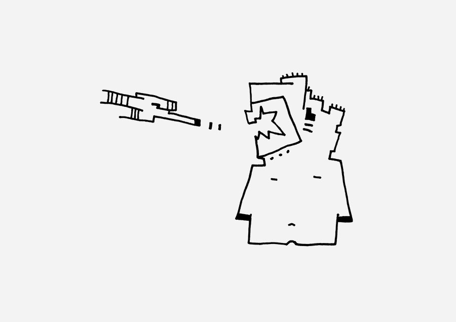 Auf der Jagd zeigt ein bedrohtes Illuwillu als Sinnbild für Verfolgung, Unterdrückung und gesellschaftliche Ausgrenzung.