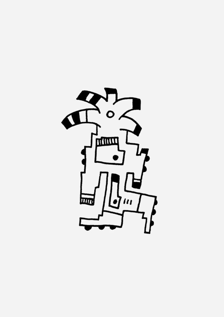 Palmwedulin zeigt eine entspannte Illuwillu Figur zwischen Surfen, Freiheit, Lagerfeuerromantik und einem Leben ohne festen Plan.